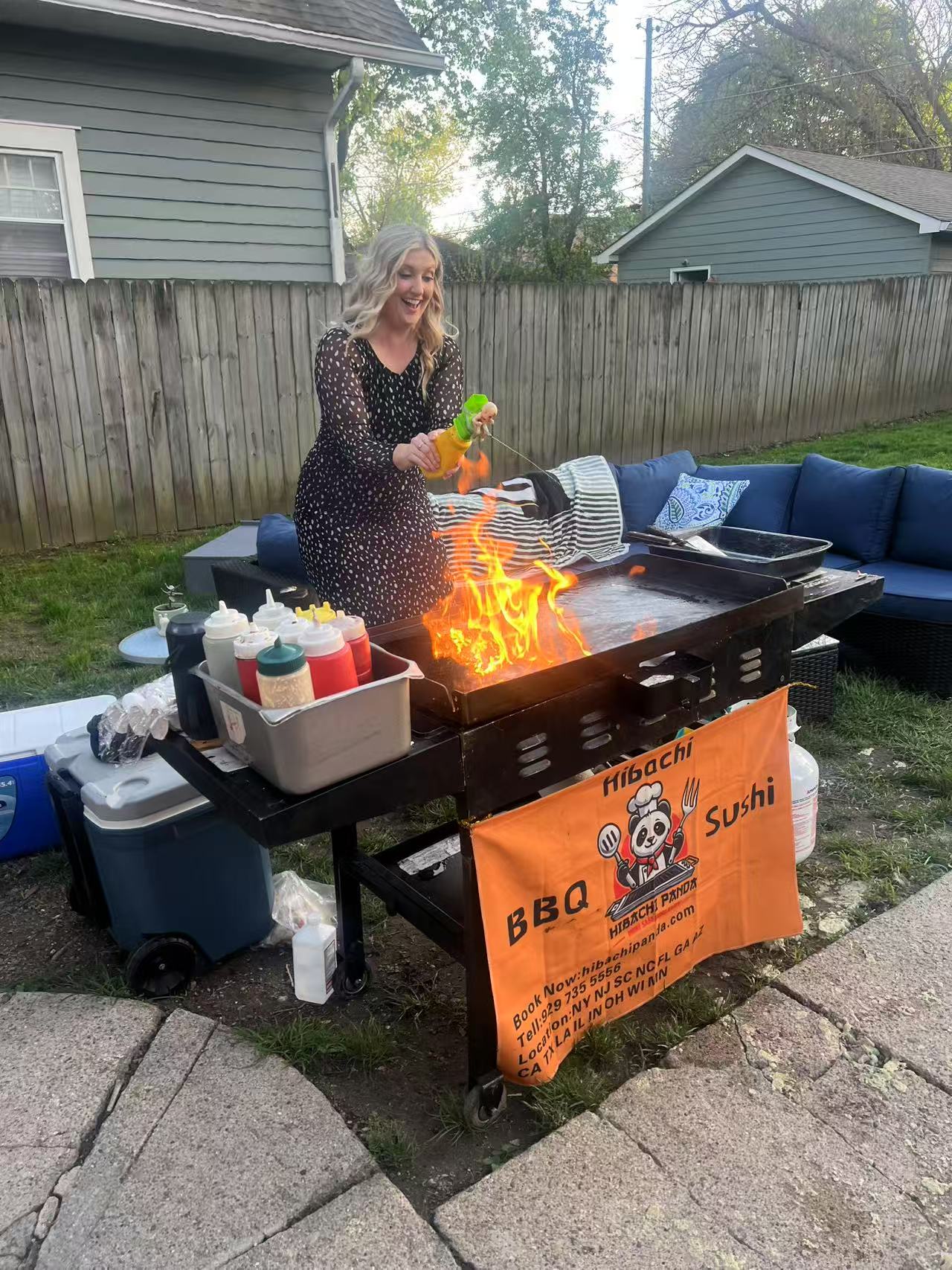 At home hibachi Atlanta private event backyard party