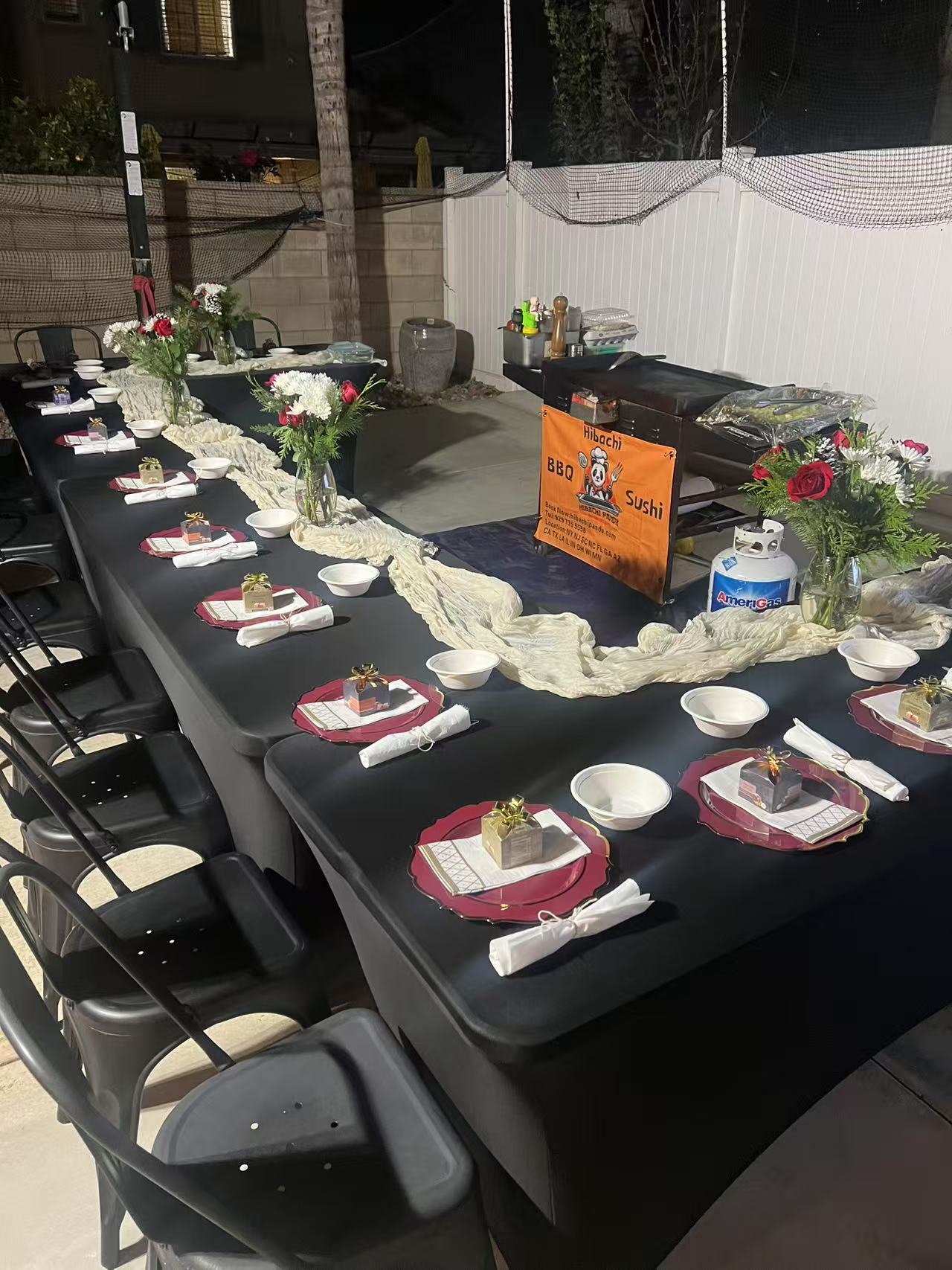 Premium hibachi chef cooking at home Atlanta private event