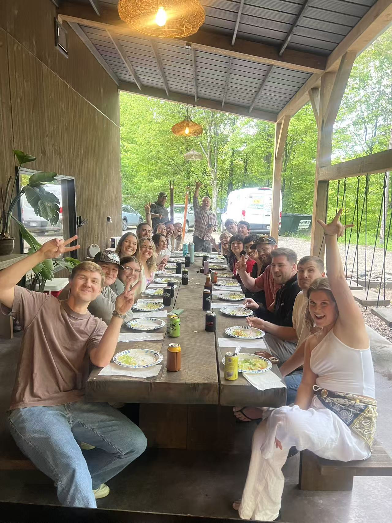 Hibachi home party Atlanta family outdoor dining